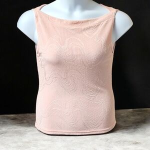 WRAPPER Women's New Pretty Pink Swirl Design Sleeveless Tank Top Size L